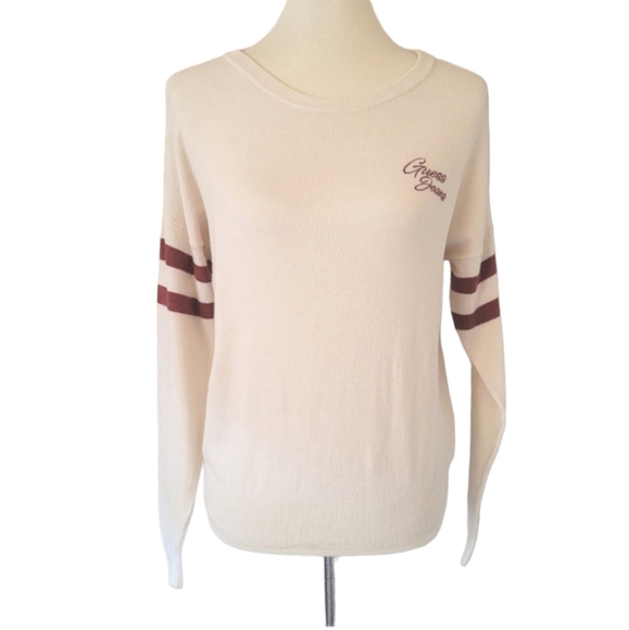 Guess Jeans Vintage 90's Cream Varsity Sweater - Picture 7 of 7